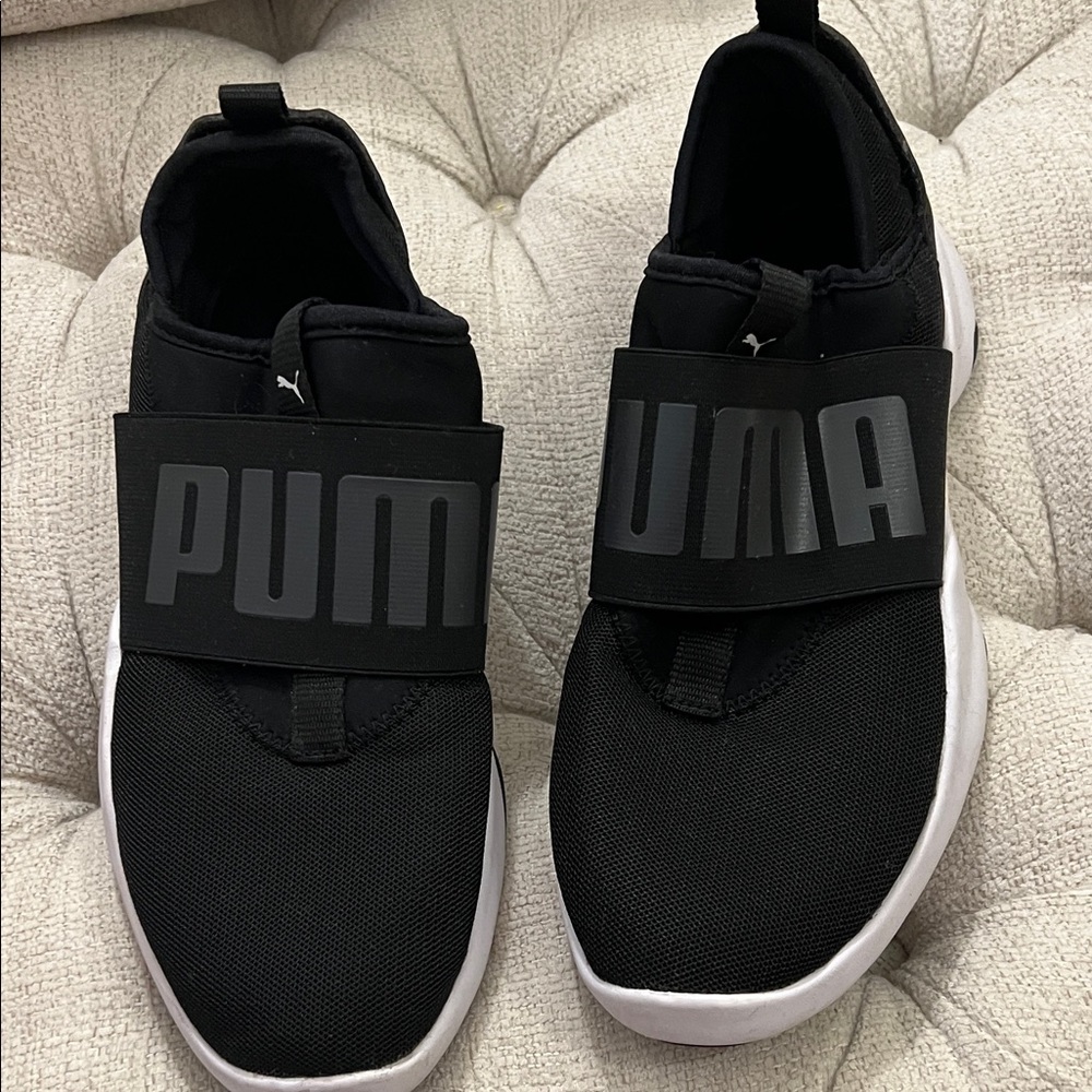 PUMA Black and White Slip-On Shoes